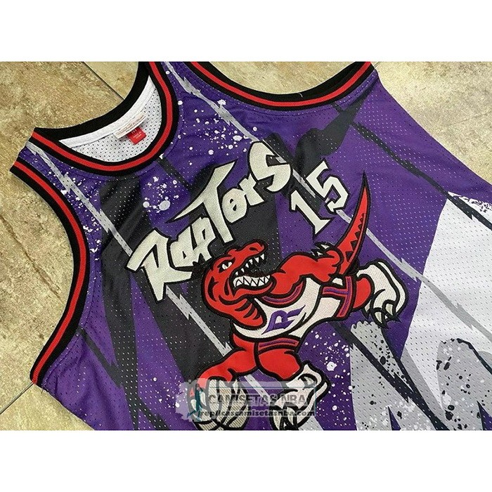 Camiseta Toronto Raptors Vince Carter NO 15 Mitchell & Ness 1998-99 Violeta